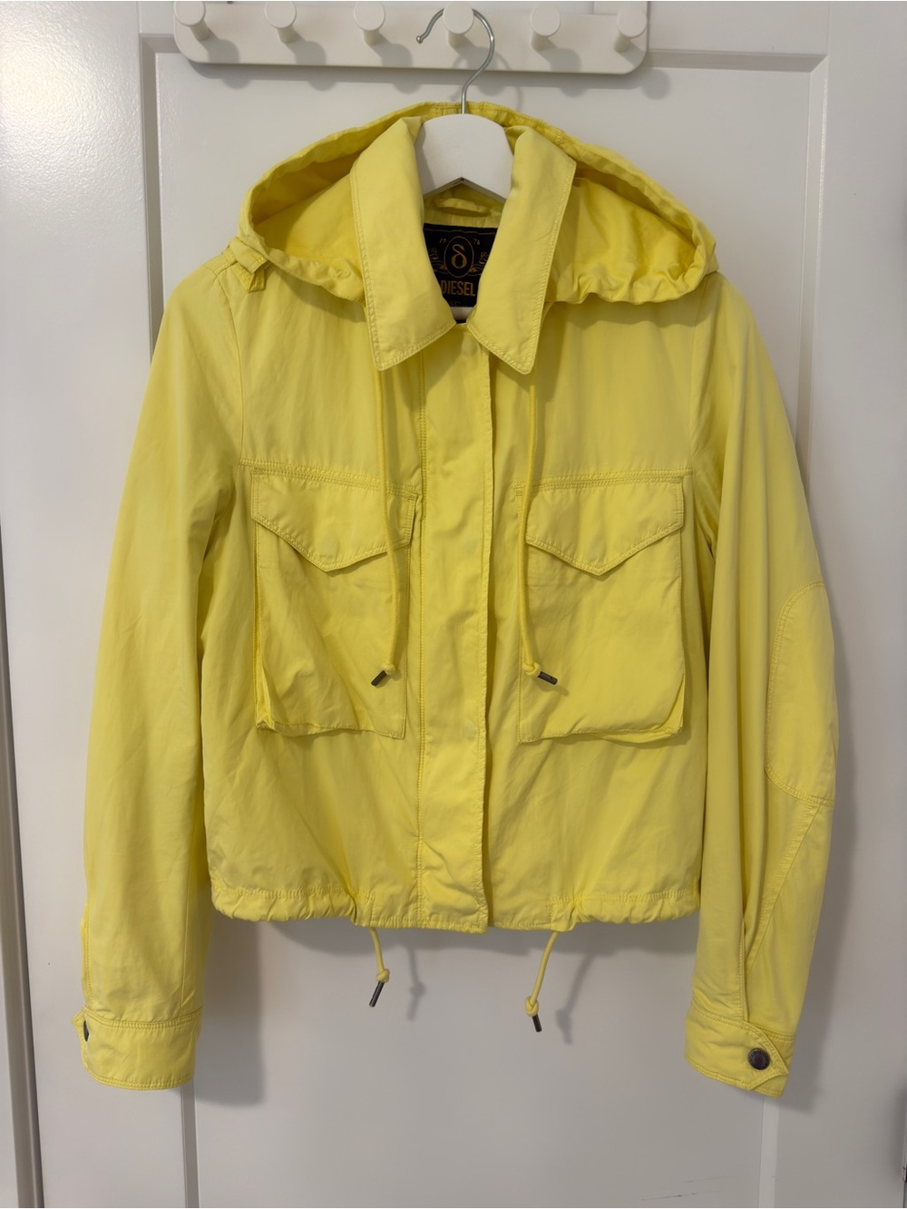 Diesel Yellow Cropped Hooded Jacket Size S/M